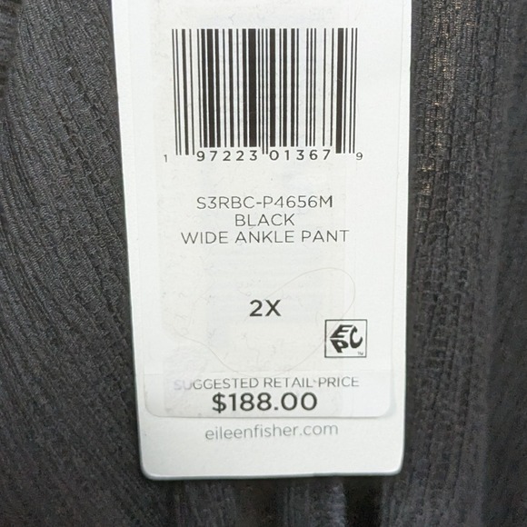 Eileen Fisher Black Wide Leg Pants - Picture 2 of 8